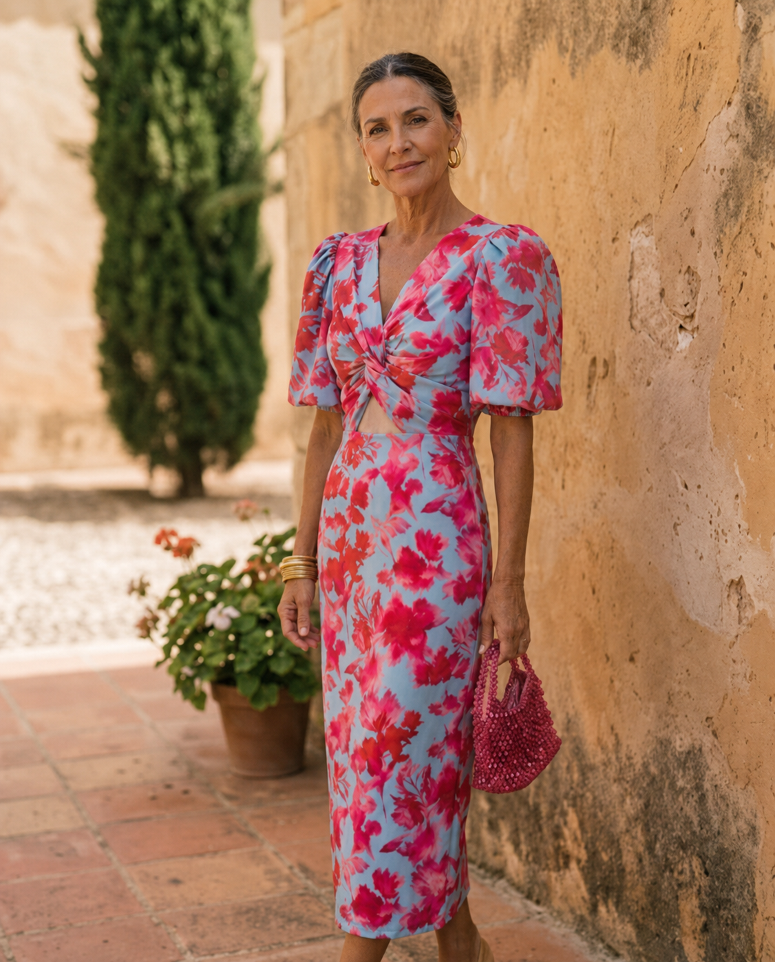 WANDA | Robe Midi à Manches Bouffantes