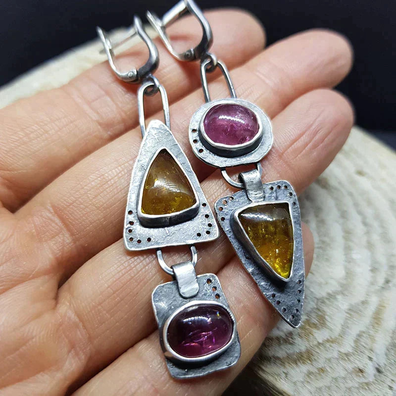 Retro Geometric Triangle Earrings