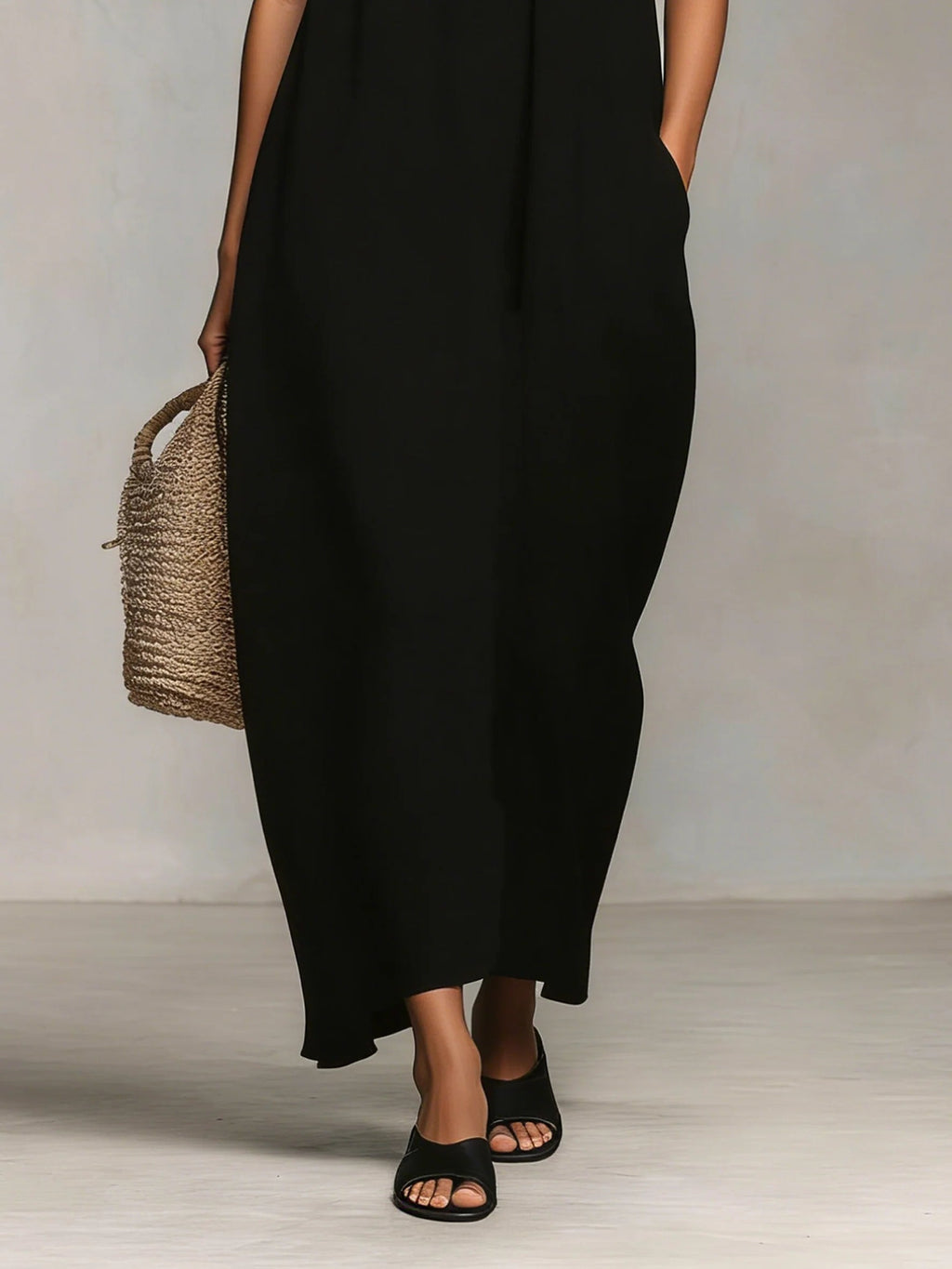 Mirelle™ | Maxi-jurk met spaghettibandjes en kleurblokken