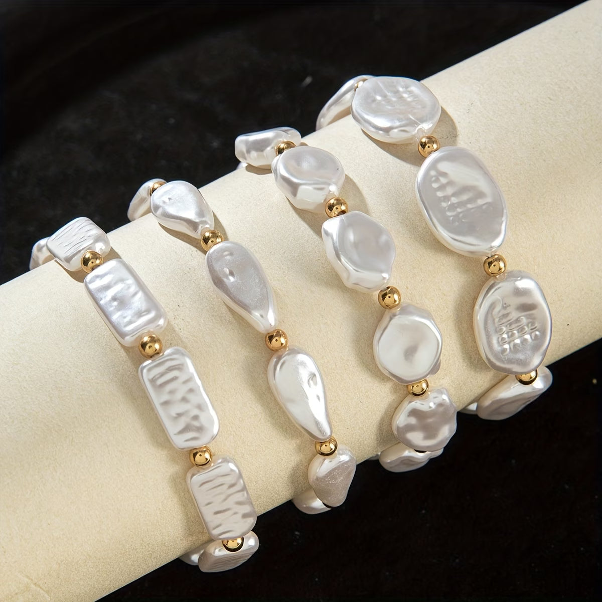 Perlen-Statement-Armband 4er-Set