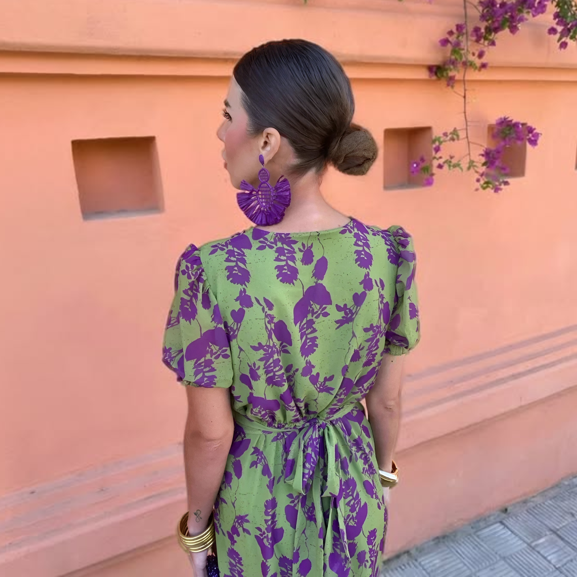 Elea™ | Wikkeljurk met bloemenprint