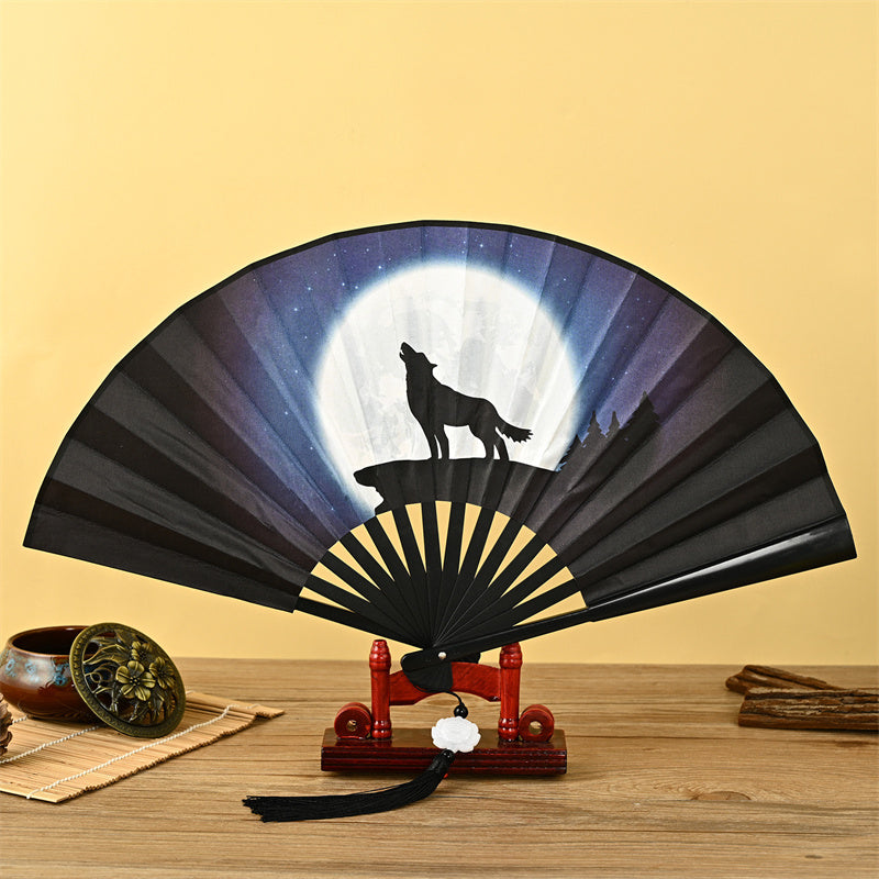 Buddha-Stones, Dragon, Phoenix, Tiger, Crane, Eagle, Wolf, Koi Fish, Hand Fan, Lotus Fan with Tassel