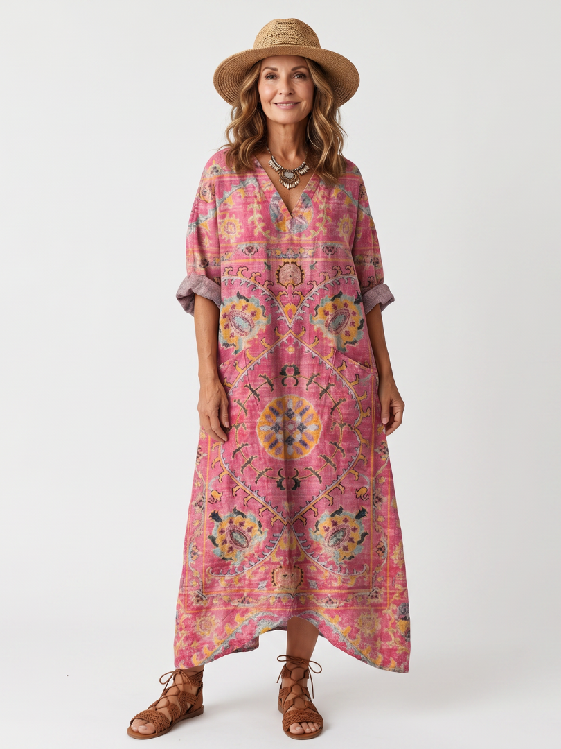 Tilda | Midi-Kleid im abstrakten Design