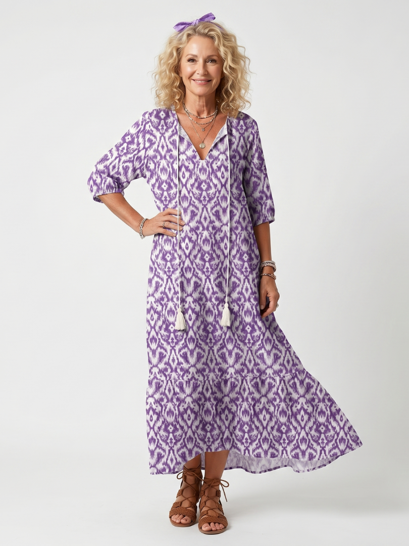 Midi-Kleid mit Fransenmuster Brigitte