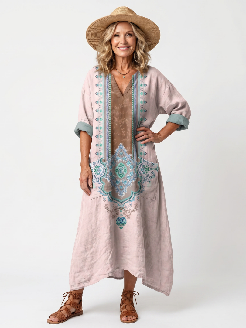Kenza | Besticktes Midi-Kleid