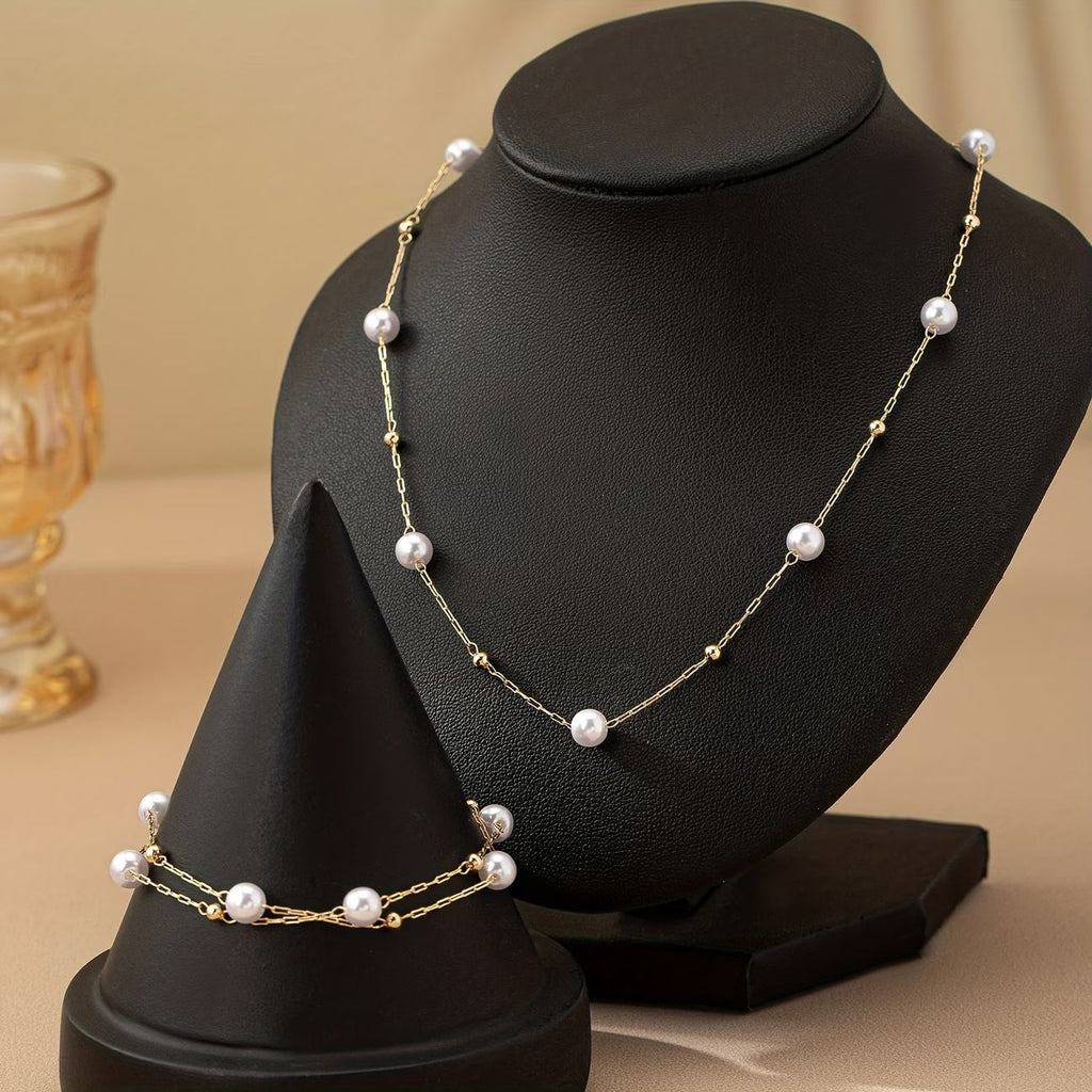 Zartes Perlenketten-Schmuckset