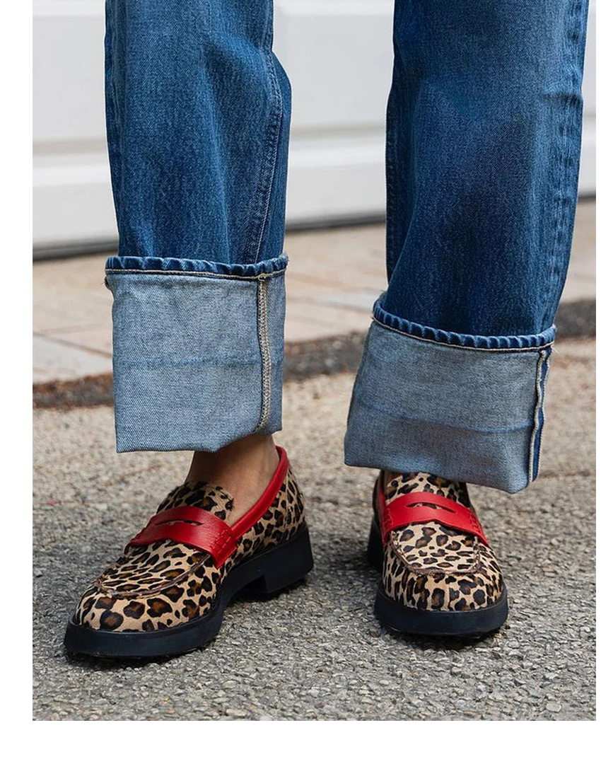 Lunara™ - Elegante Halbschuhe mit Leopardenmuster und roten Akzenten