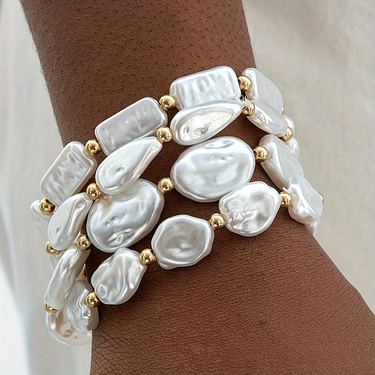 Perlen-Statement-Armband 4er-Set