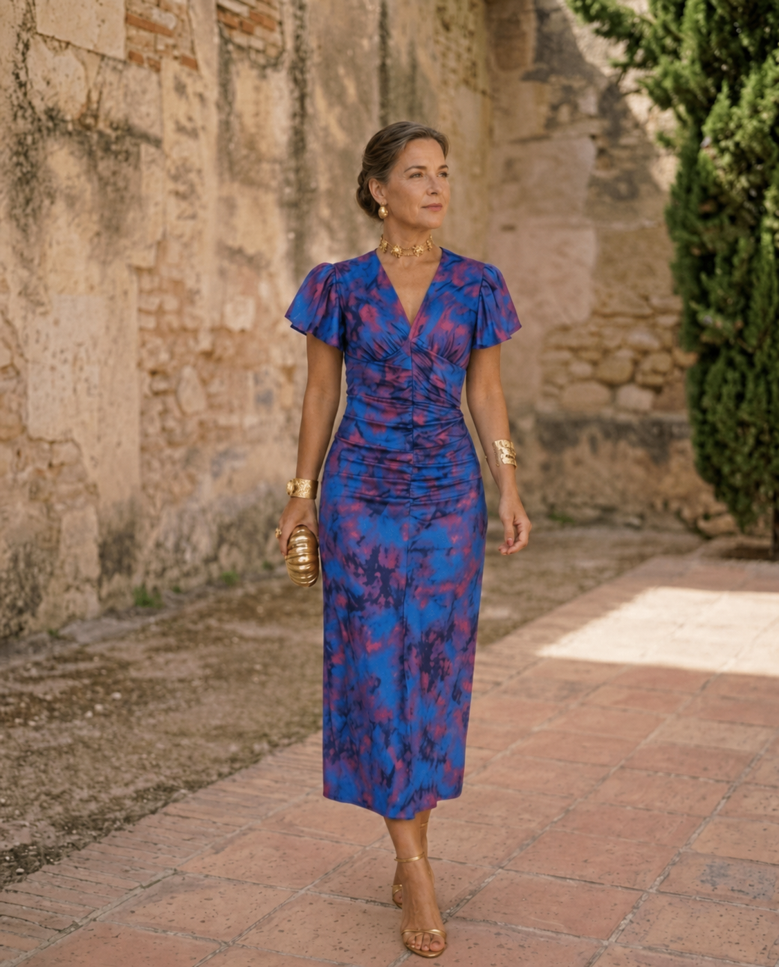 WANDA | Robe Midi à Manches Bouffantes