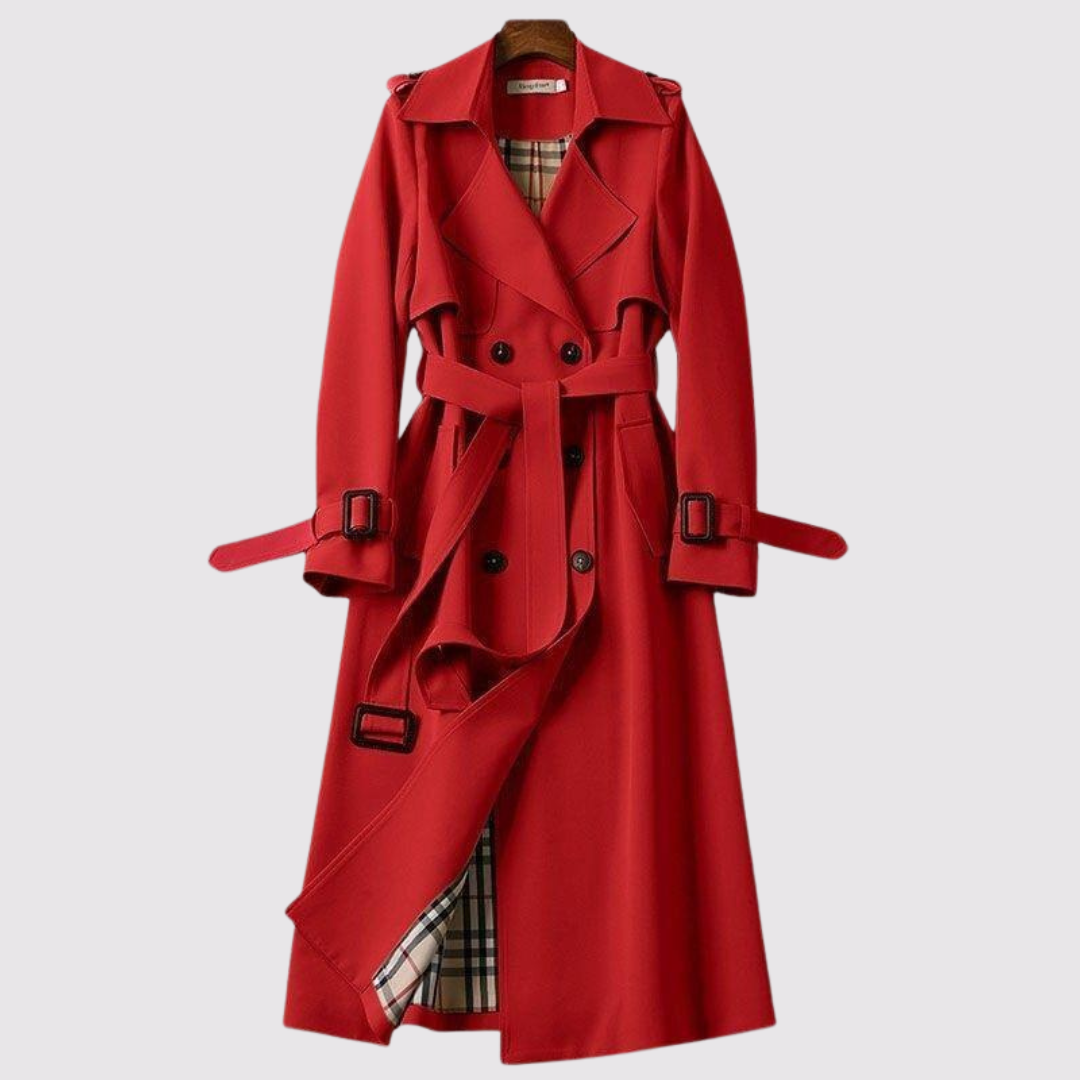 Sienna minimalistische trenchcoat in saliegroen