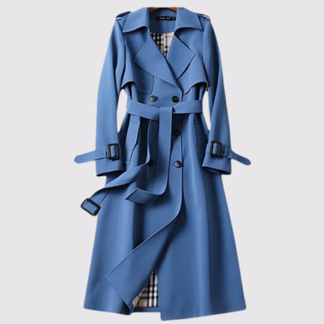 Sienna minimalistische trenchcoat in saliegroen
