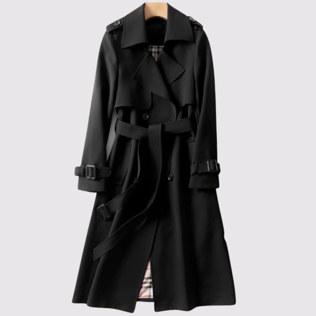 Sienna minimalistische trenchcoat in saliegroen