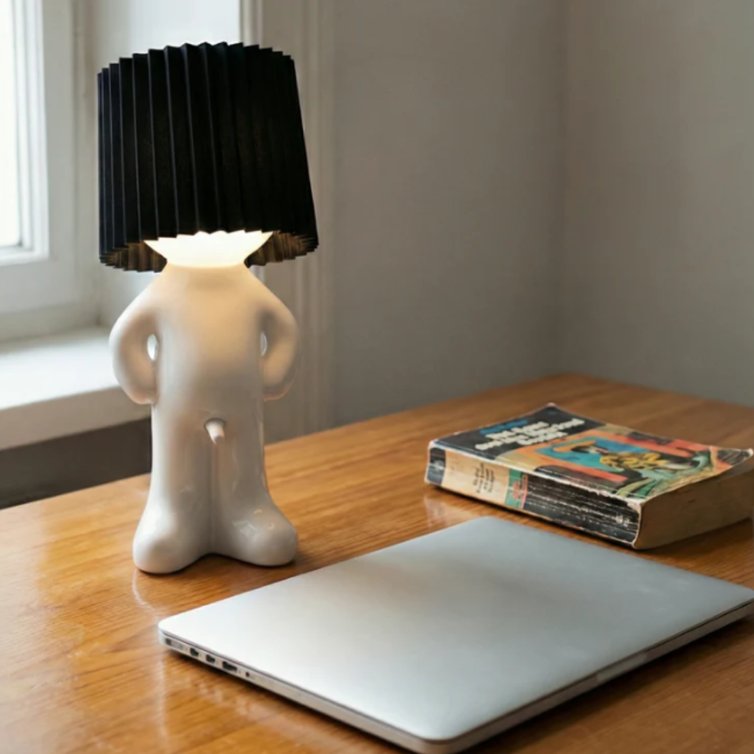 LeuchtMann™ – Decoratieve tafellamp met gekleurde kap