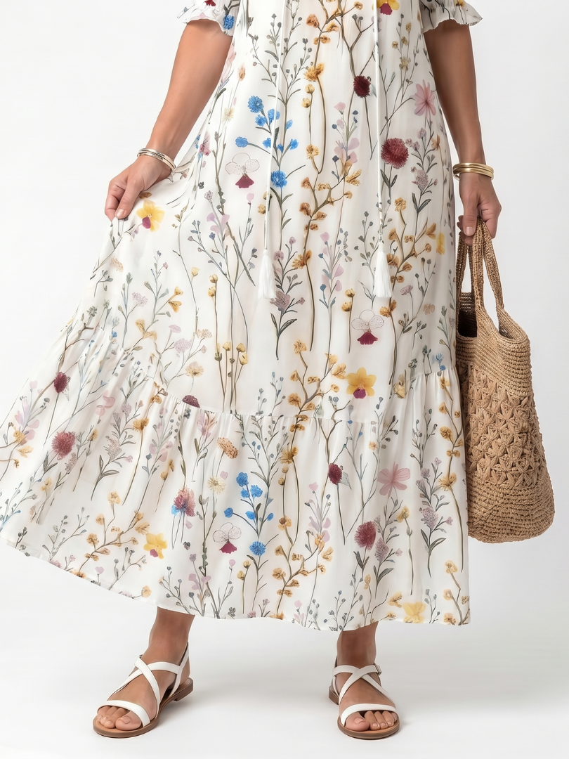 Sylvie | Midi-Dress mit floralem Design