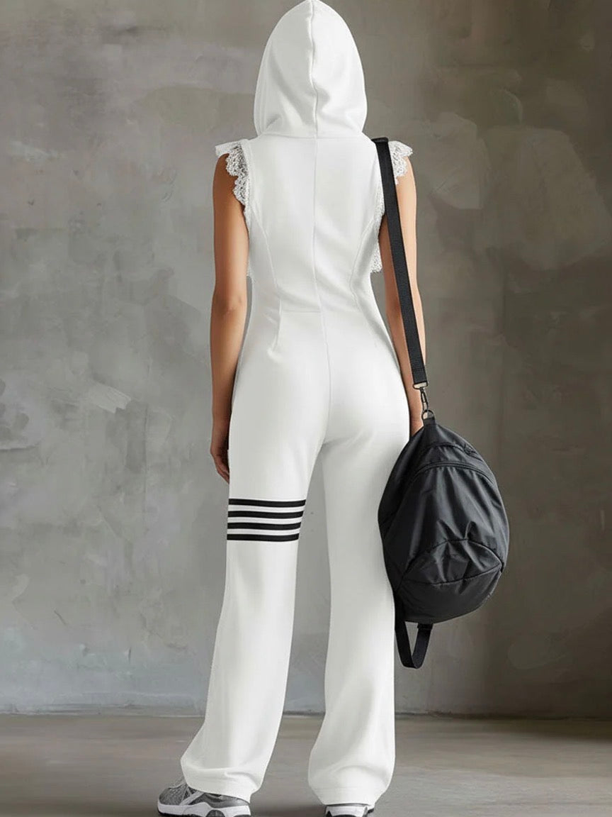Lucía - Vintage joggingpak met capuchon en strepen