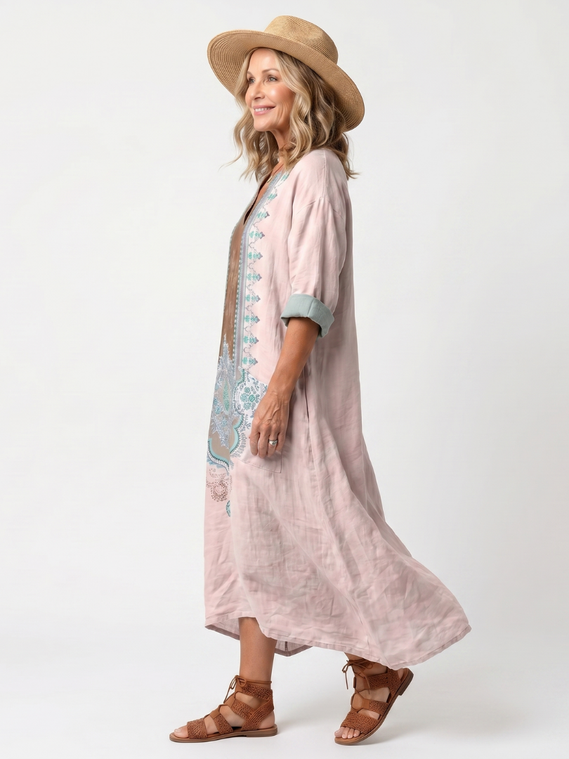 Kenza | Besticktes Midi-Kleid