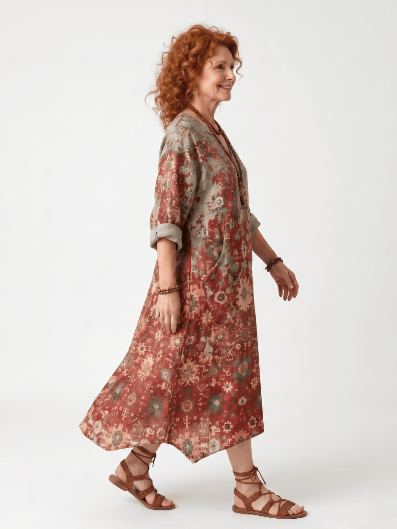 Saffran | Lässige Midi-Kleid