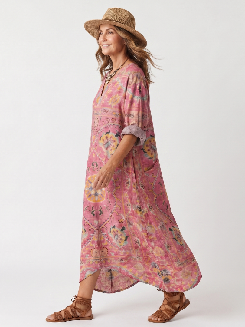 Tilda | Midi-Kleid im abstrakten Design