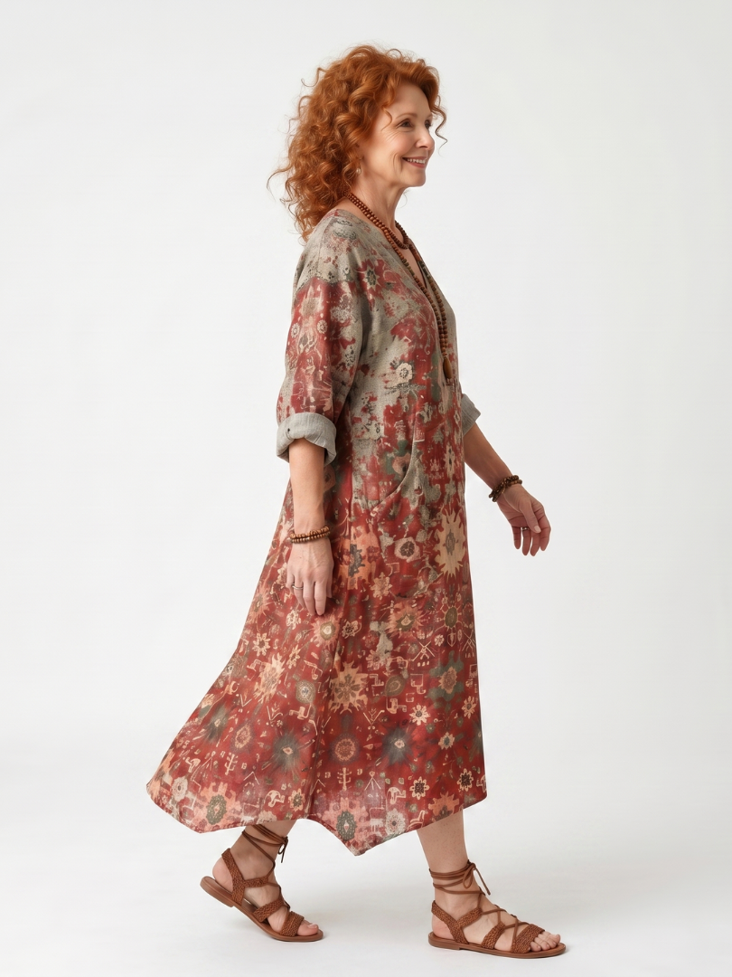 Sylvie Midi-Kleid mit praktischen Taschen