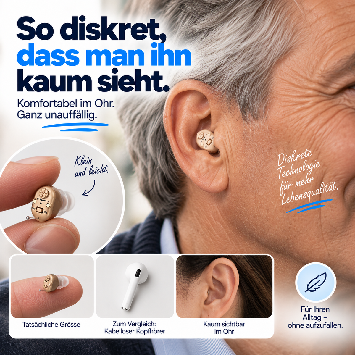 Hoor Duidelijk™ | Discreet oplaadbaar hoortoestel