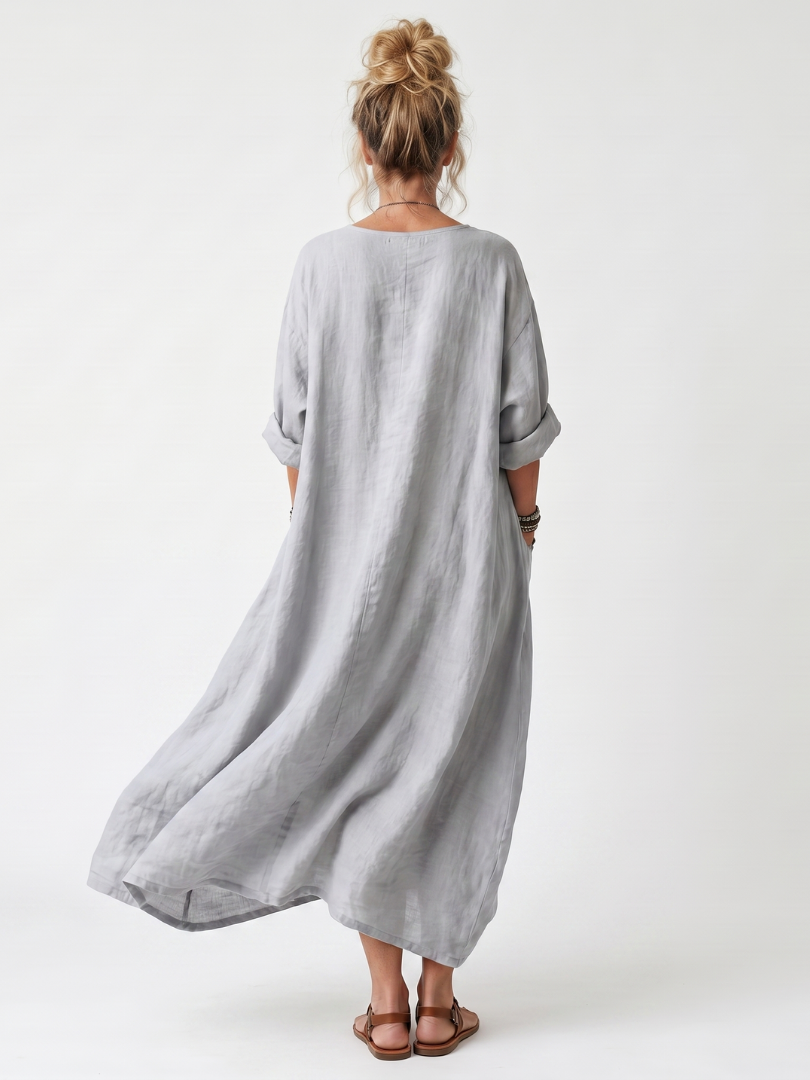 Midikleid mit auffälliger Véronique-Stickerei