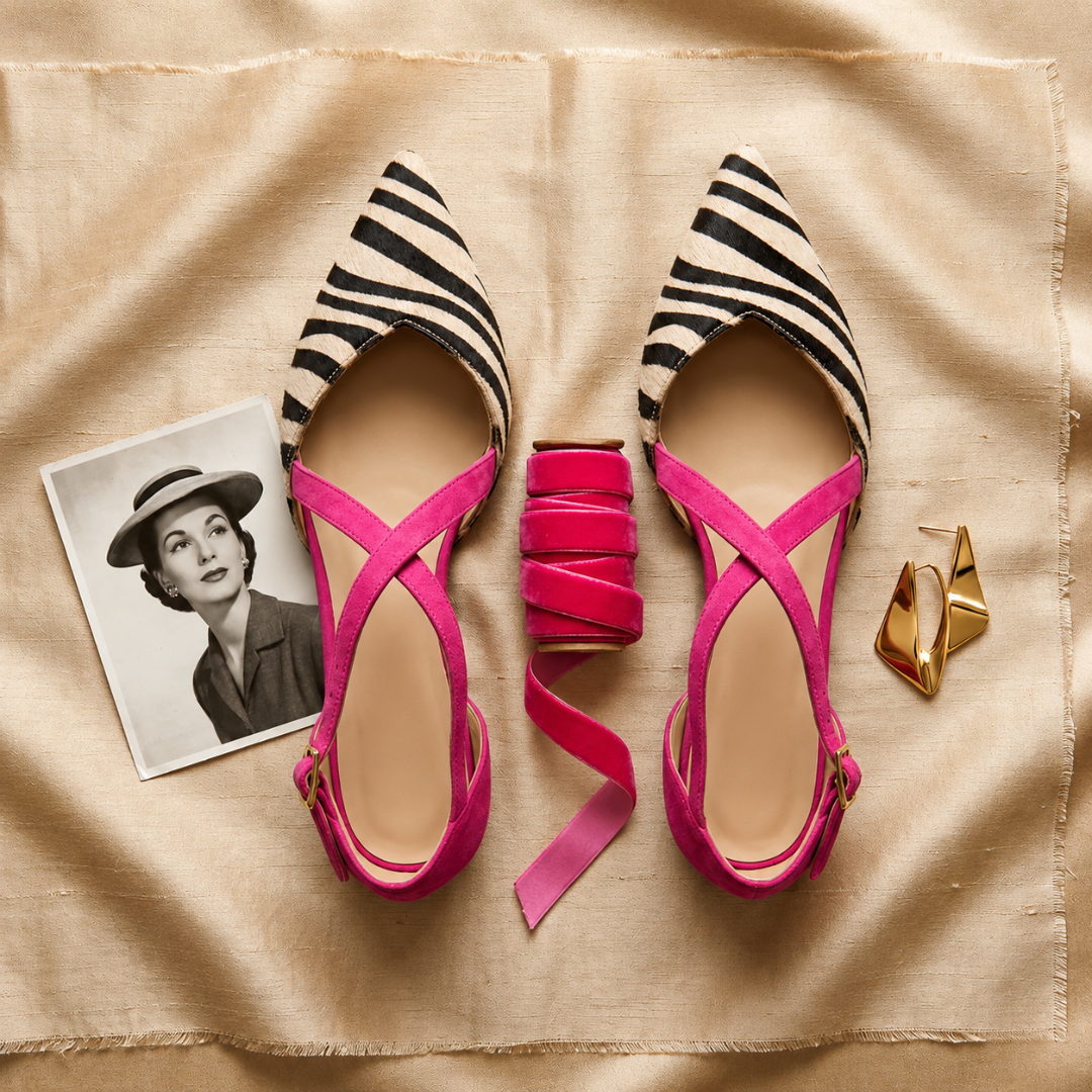 Valerina™ - Bicolore Ballerinas mit Kreuzriemen