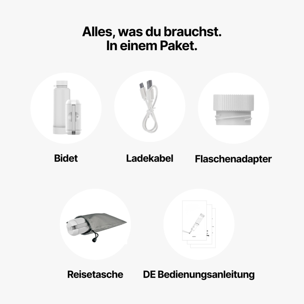 HygieneFlow™ Go – Tragbares Bidet