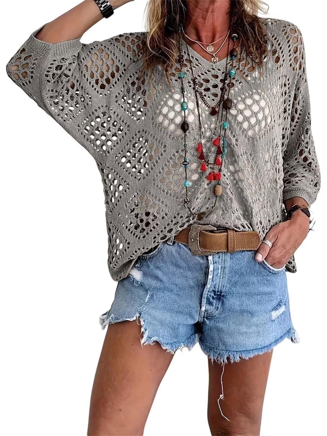 Marielle™ | Boho gehaakte top met V-hals