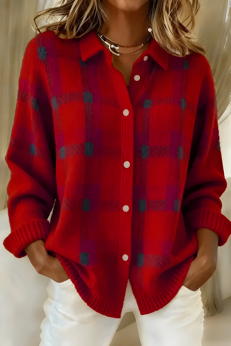 Candela | Pull en Tricot à Motif Carreaux
