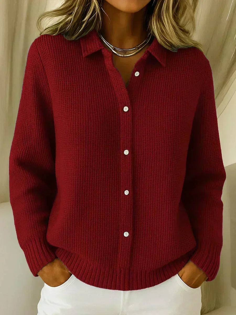 Carmela | Veste Texturée en Maille avec Boutons