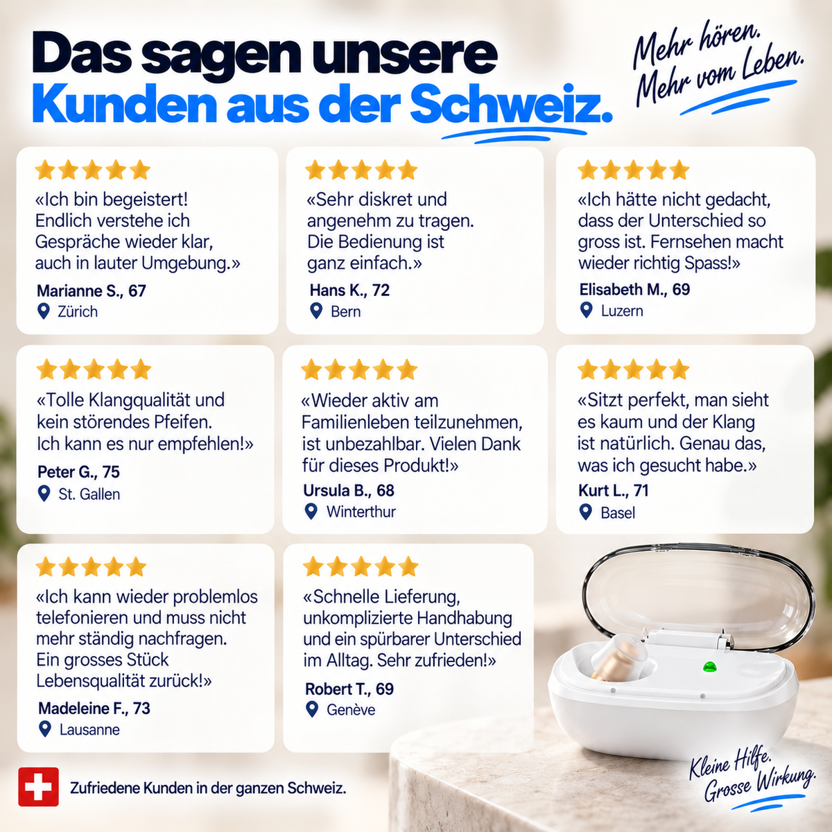 Hoor Duidelijk™ | Discreet oplaadbaar hoortoestel