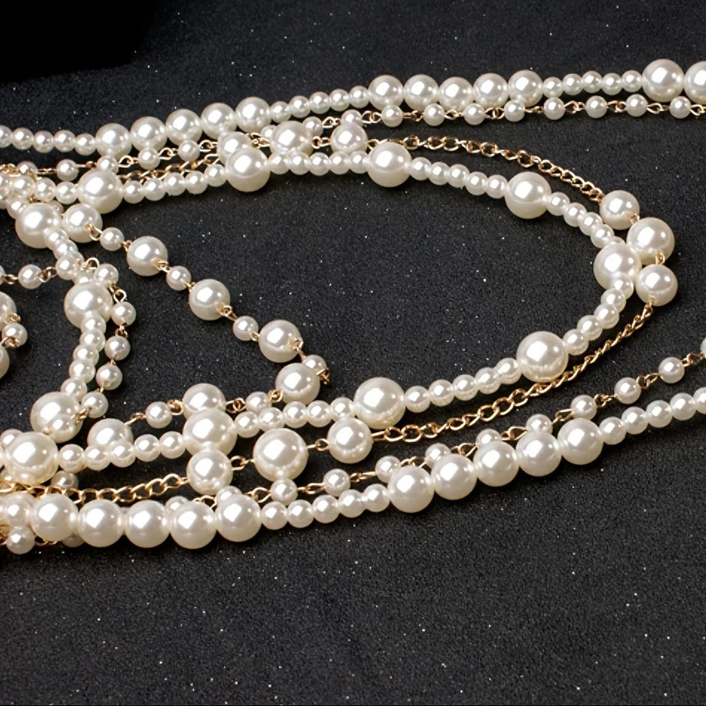 Boho mehrlagiges Perlen Statement-Set