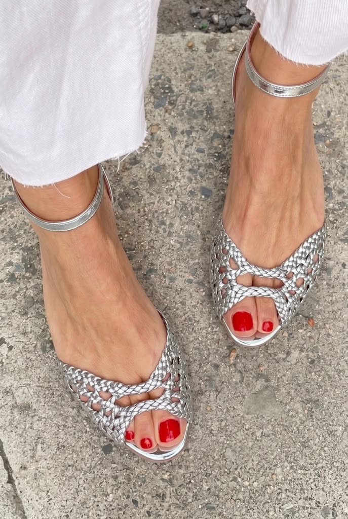Isadora | Geflochtene Sandalen aus Gold