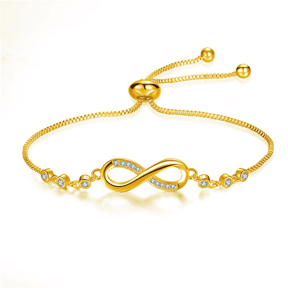 Elegantes verstellbares Armband in Roségold im Unendlichkeit-Design