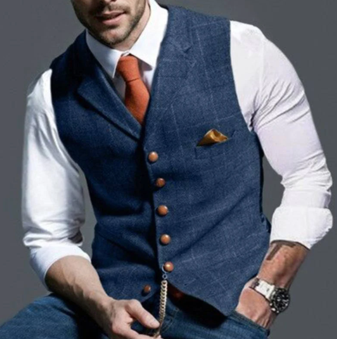 Vincenzo – Elegant tweed gilet voor heren