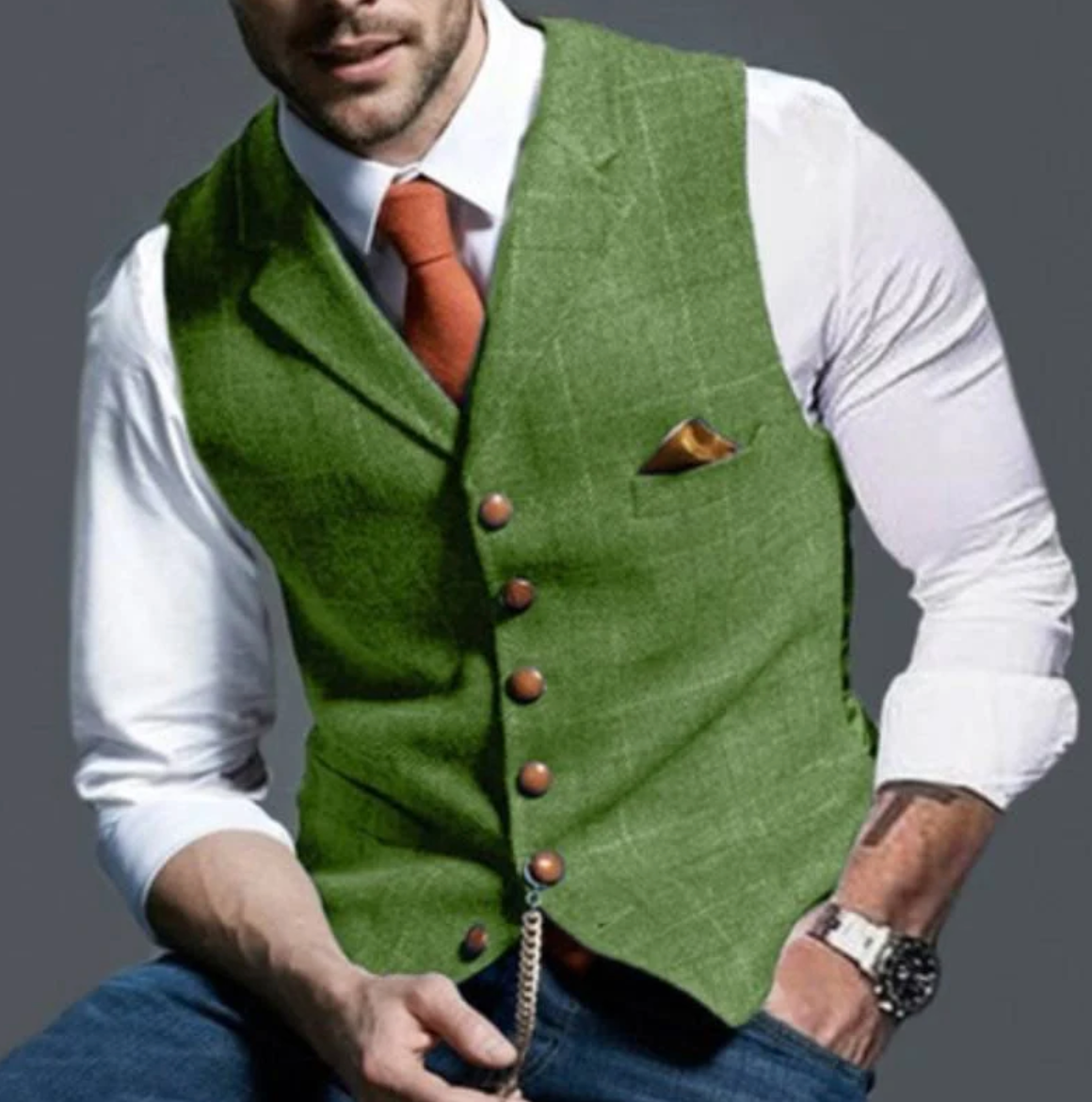 Vincenzo – Elegant tweed gilet voor heren