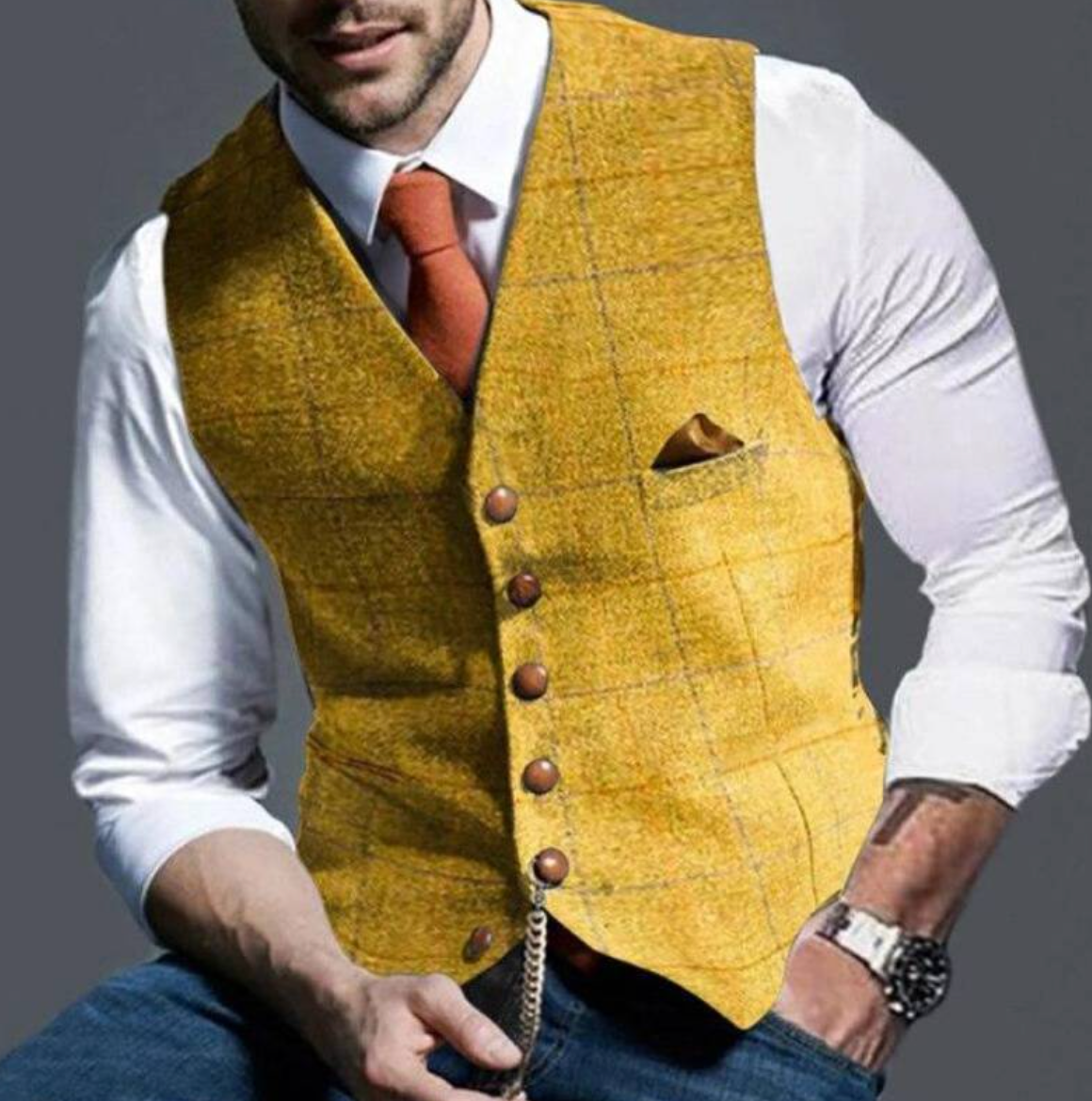 Vincenzo – Elegant tweed gilet voor heren