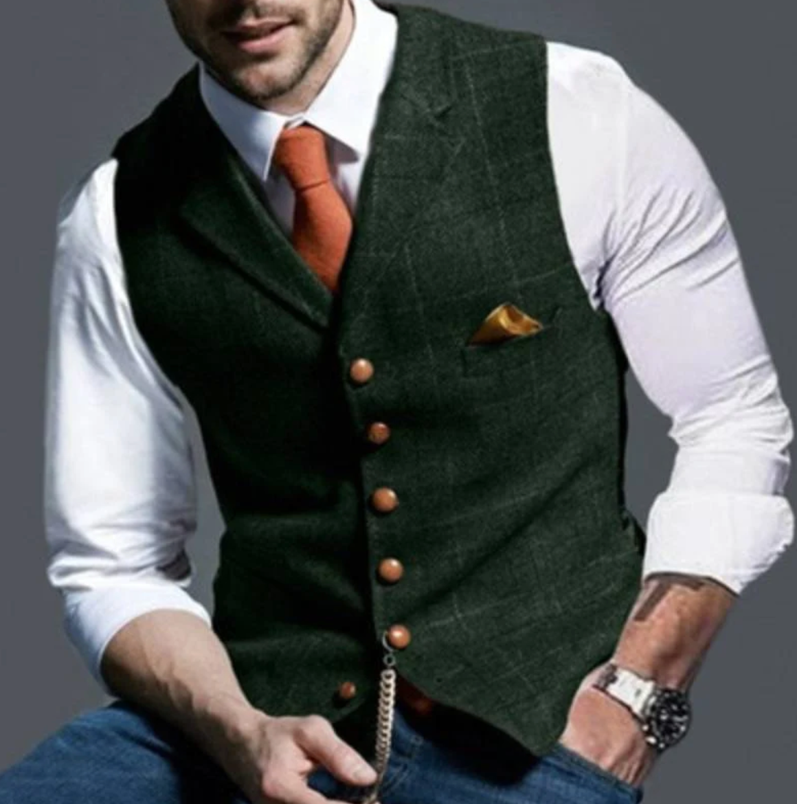 Vincenzo – Elegant tweed gilet voor heren