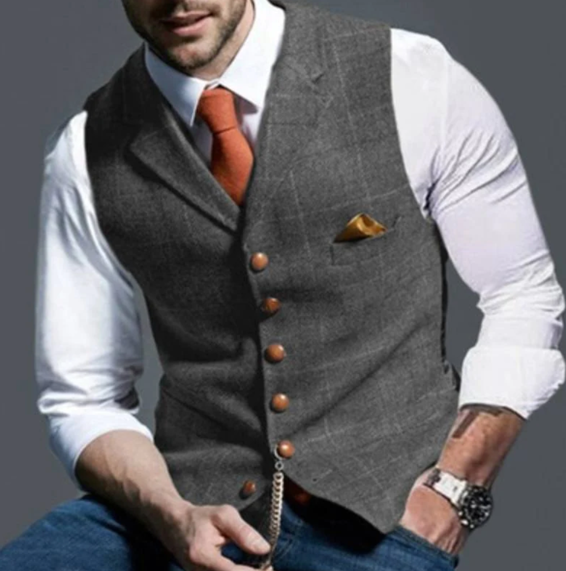 Vincenzo – Elegant tweed gilet voor heren