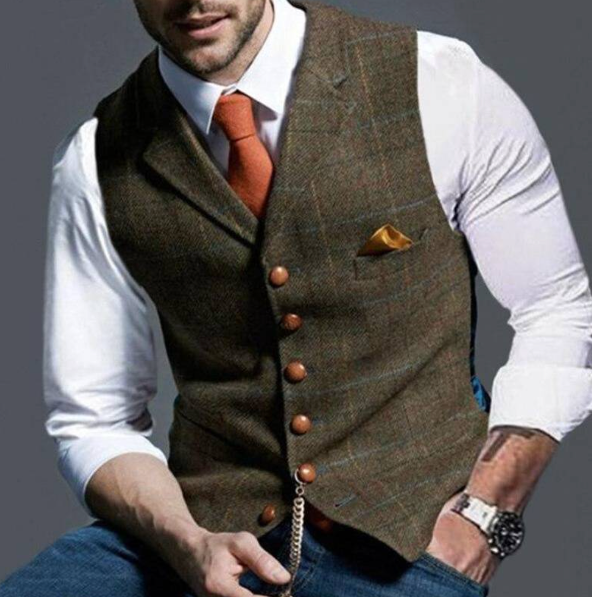 Vincenzo – Elegant tweed gilet voor heren