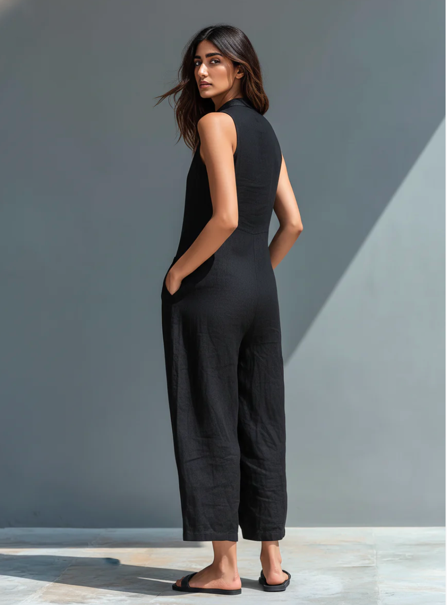 Mouwloze minimalistische jumpsuit