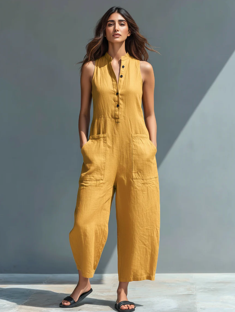 Mouwloze minimalistische jumpsuit