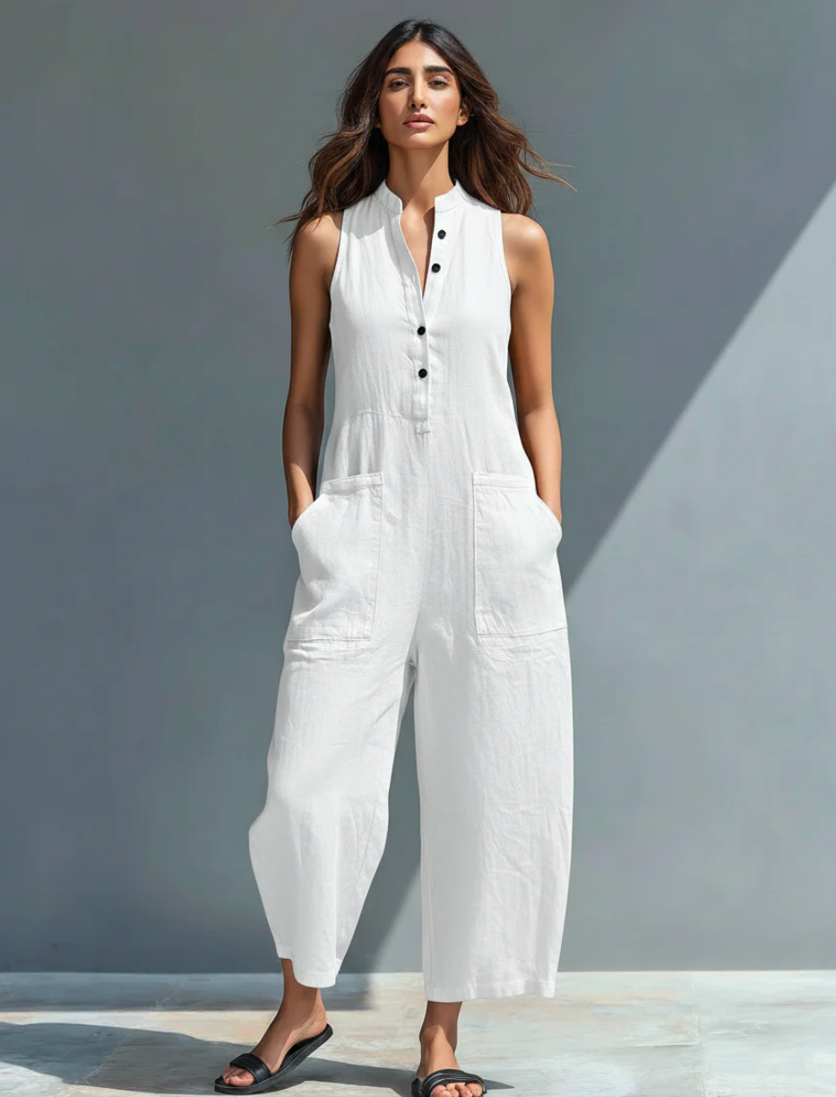 Mouwloze minimalistische jumpsuit