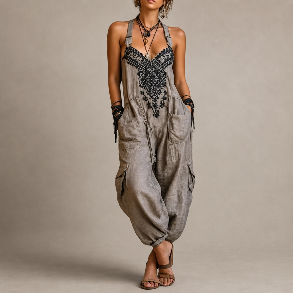 Aurelia | Broidered Bohemian Jumpsuit