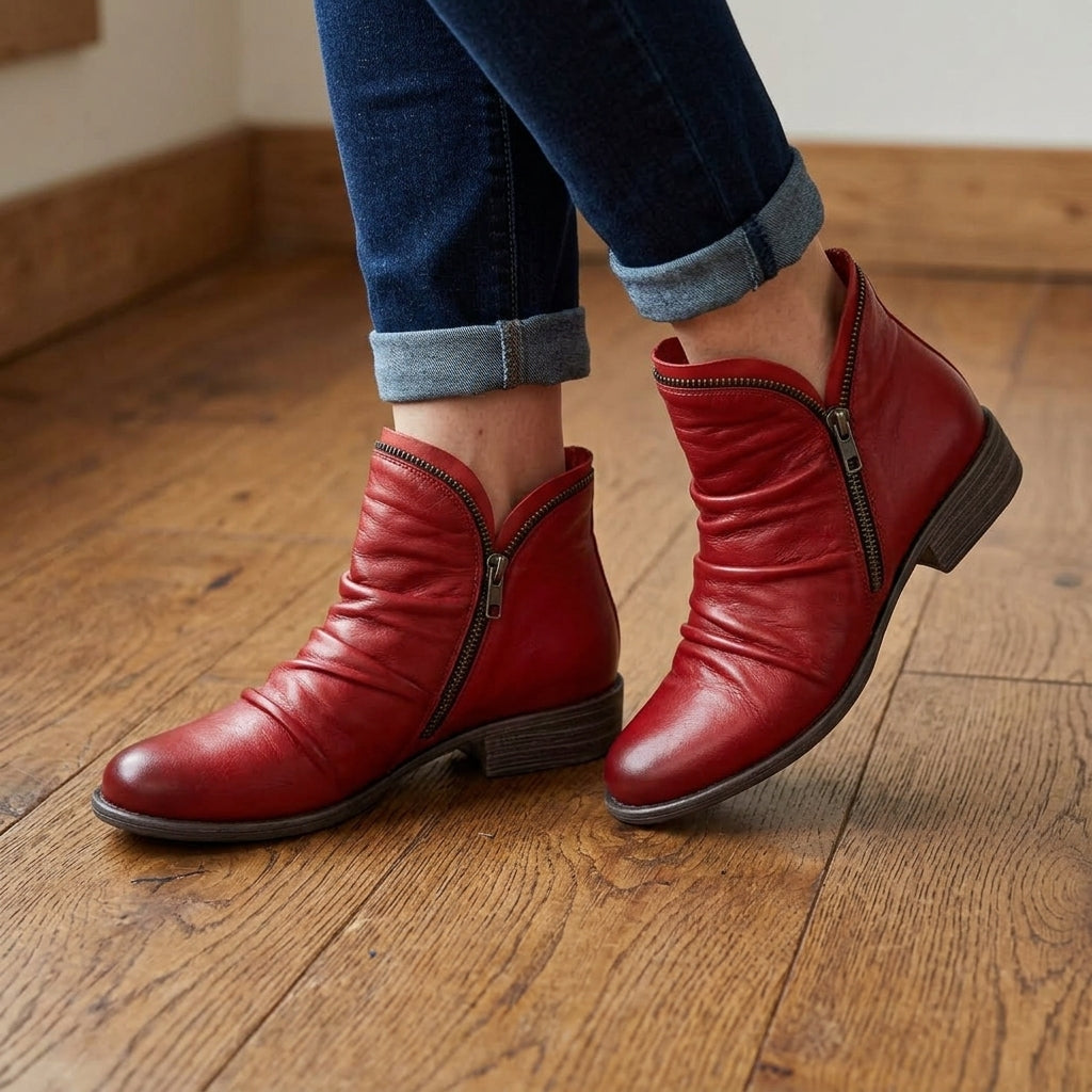Elviera™ | Elegante Leder-Stiefeletten.