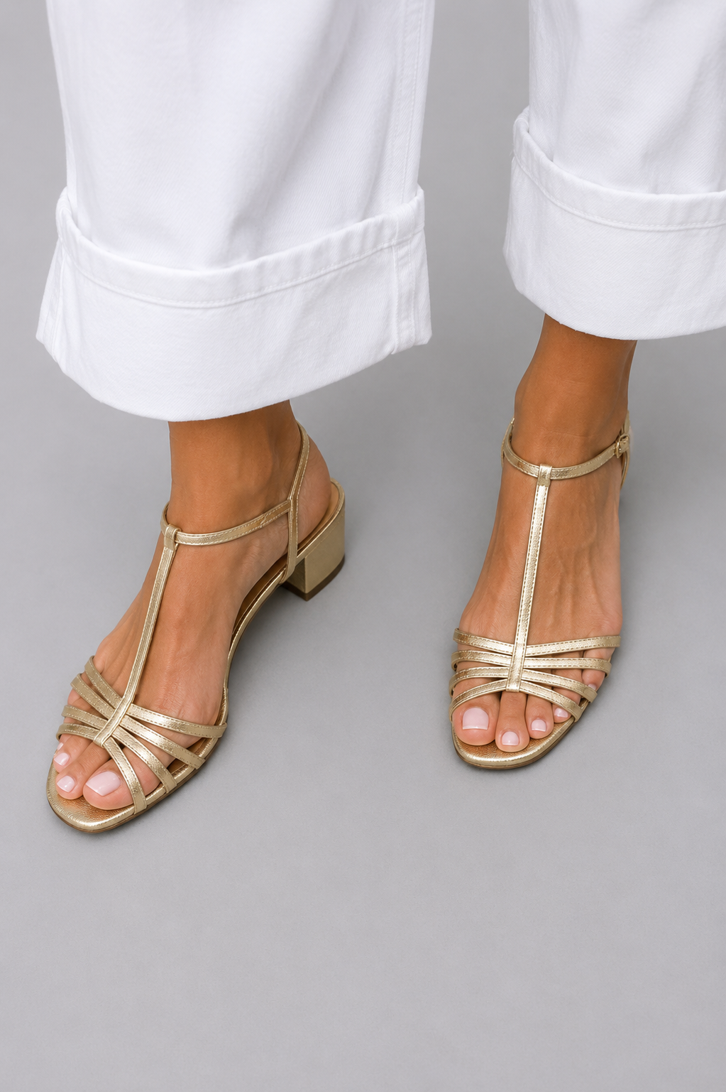 Allegra | Elegante Goldene Sandalen für den Alltag