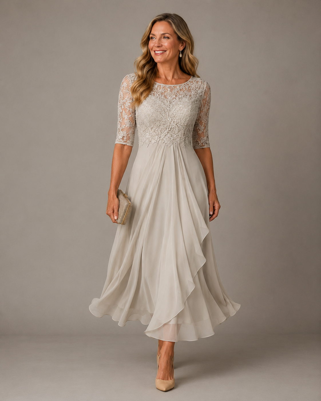 ROSE – Robe Midi en Dentelle Sublimant Votre Silhouette