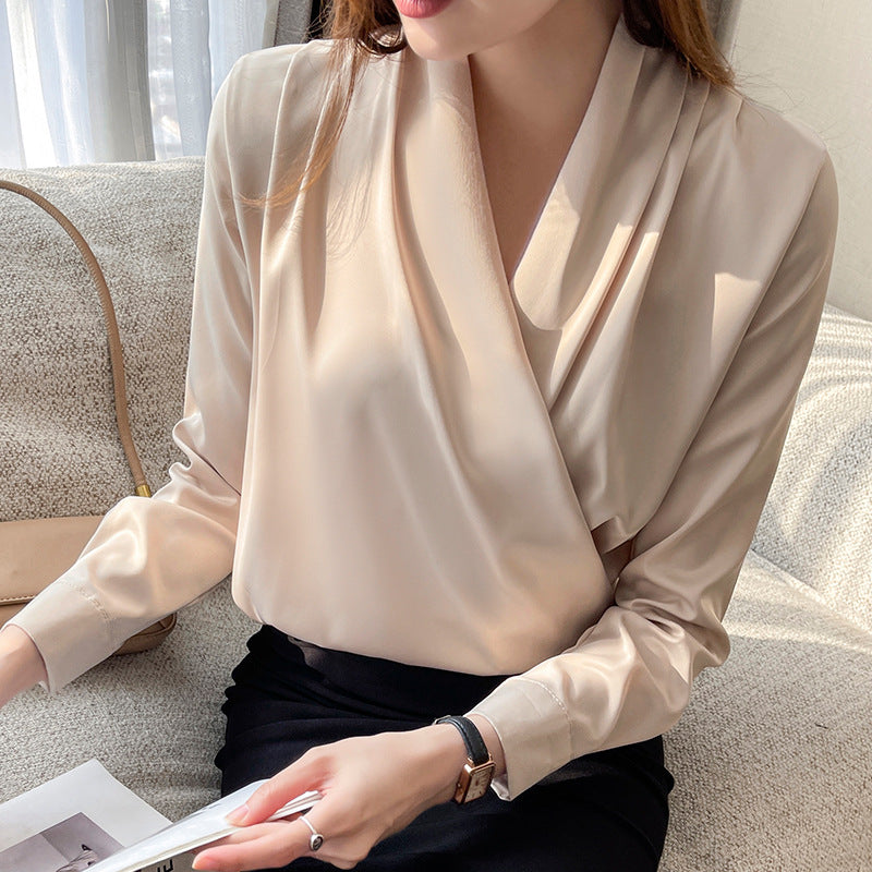 Verona Elegante satijnen crossoverblouse voor dames
