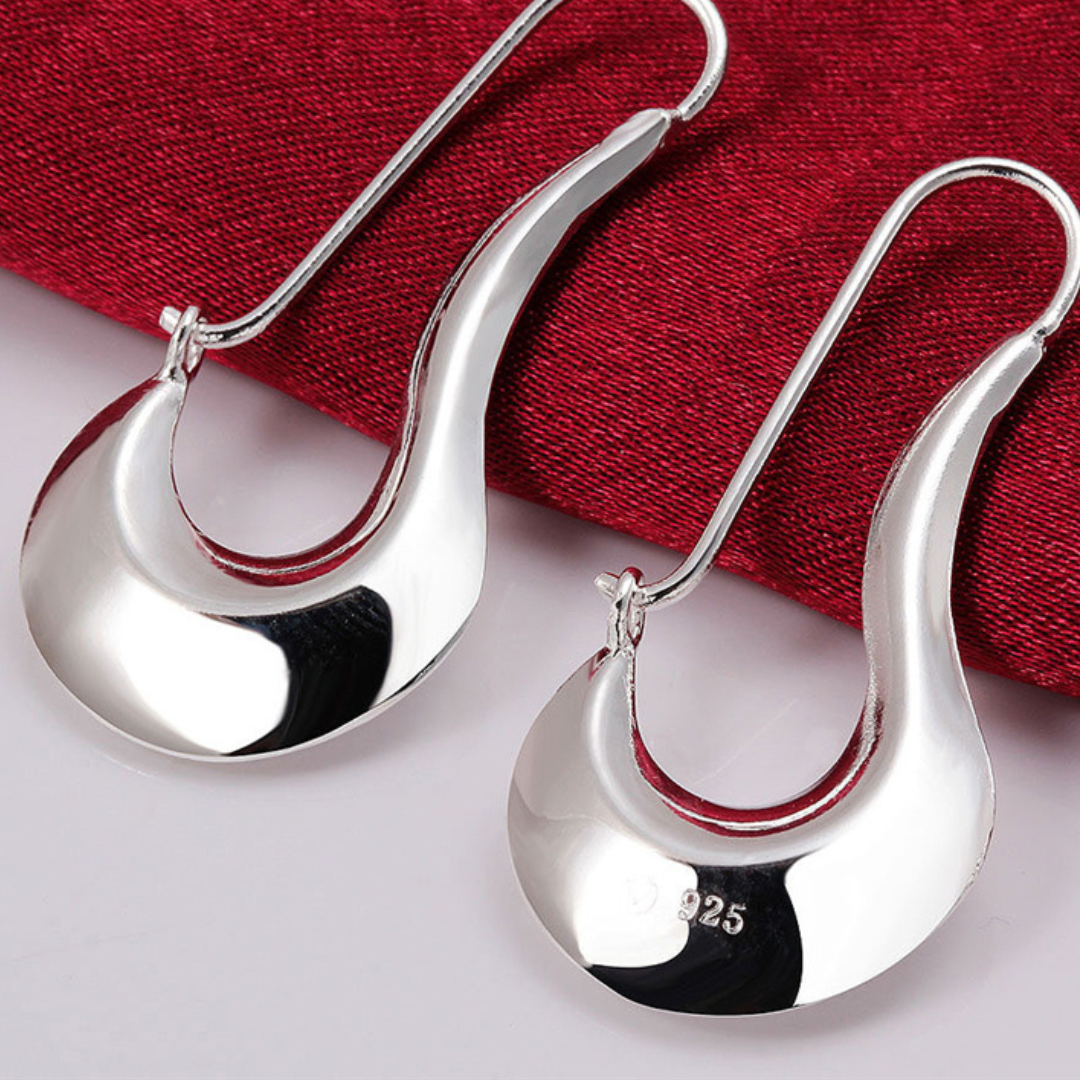 Moderne Ohrringe aus hochglanzpoliertem 925er Silber