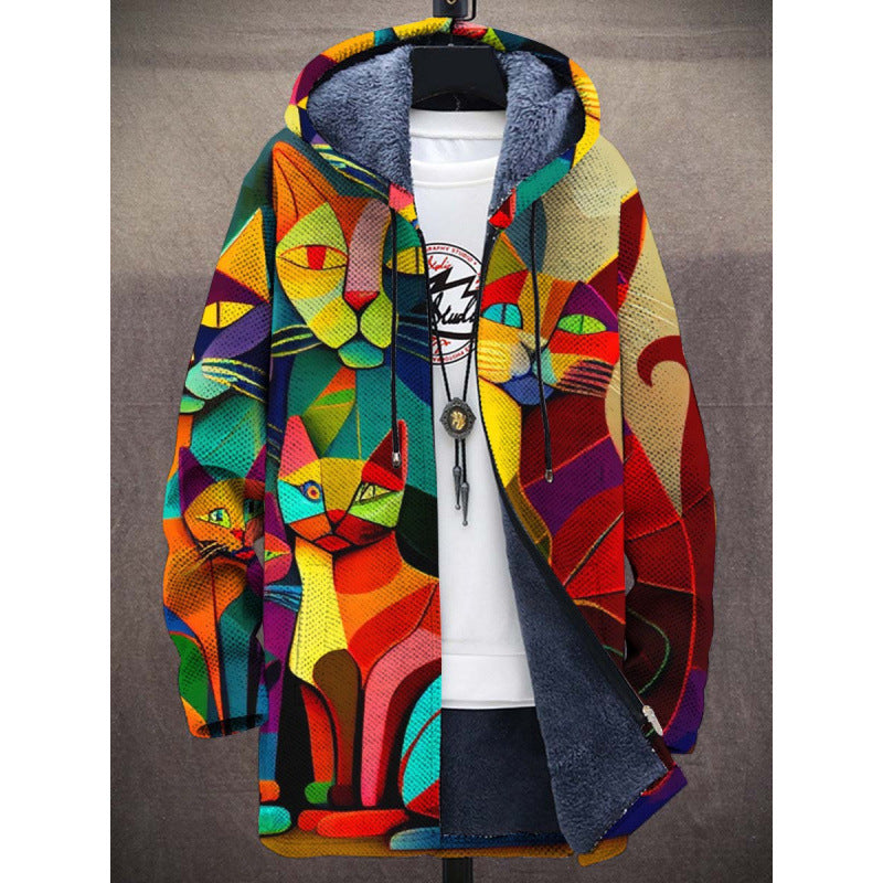 Elandra™ - Luxe, op kunst geïnspireerde hoodie met rits
